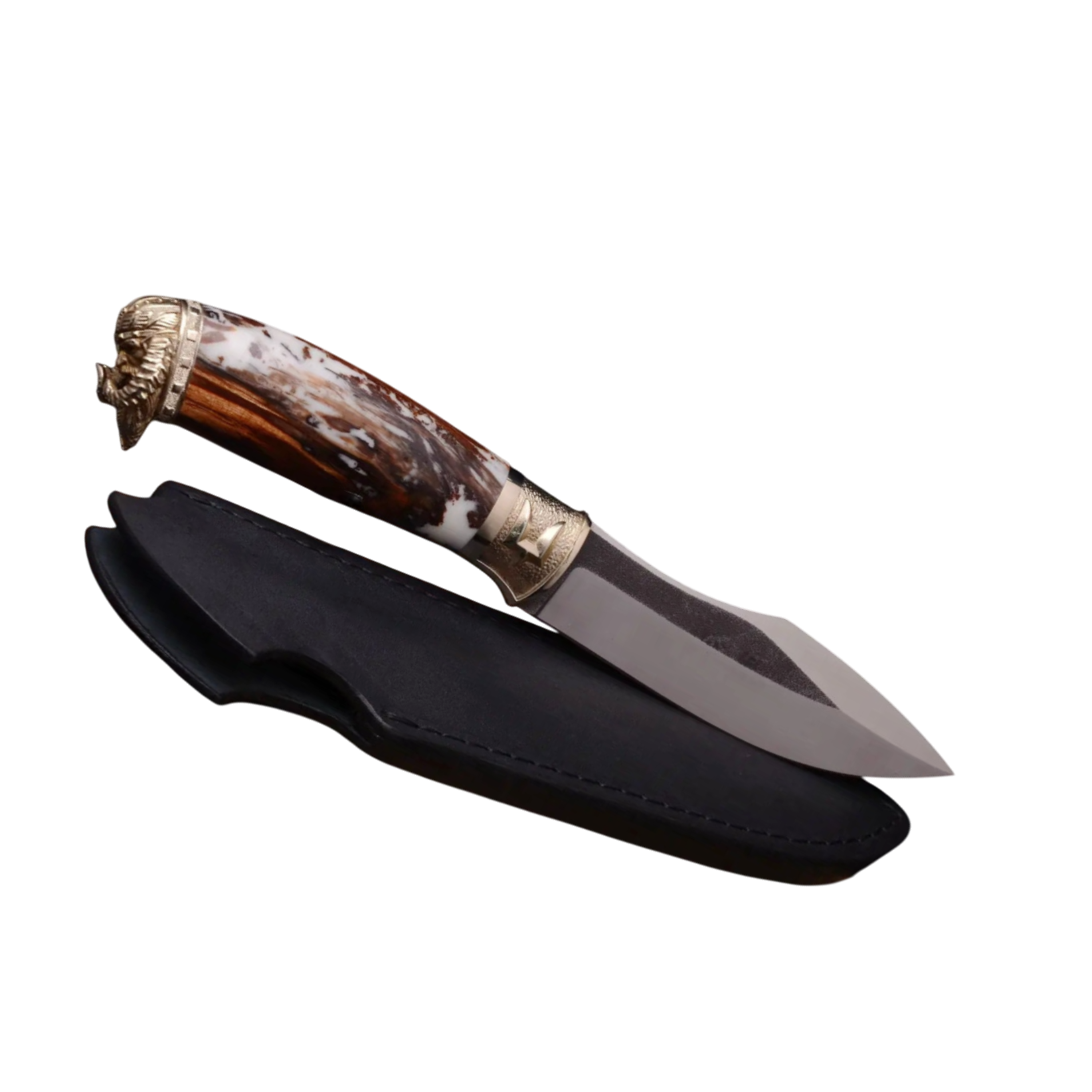 Viking Design N690 Hunting Knife, Unique Fancy Handle Steel Knife