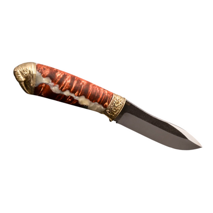 Decorative knife with a wooden handle on a white background