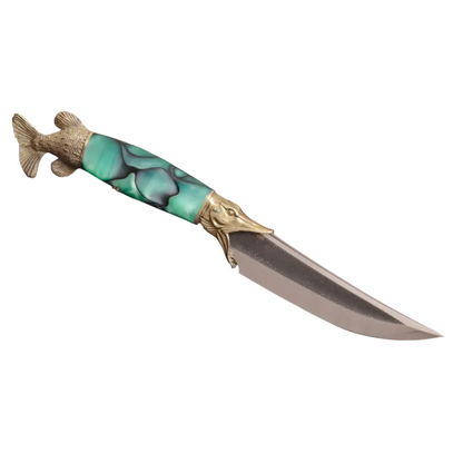 Handmade Designer Knife Pike with N690 Steel and Acrylic Handle - Elegant Knives