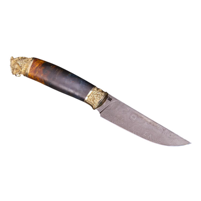 Exclusive Handmade Damascus Steel Knife with Maple Burl Handle - Elegant Knives
