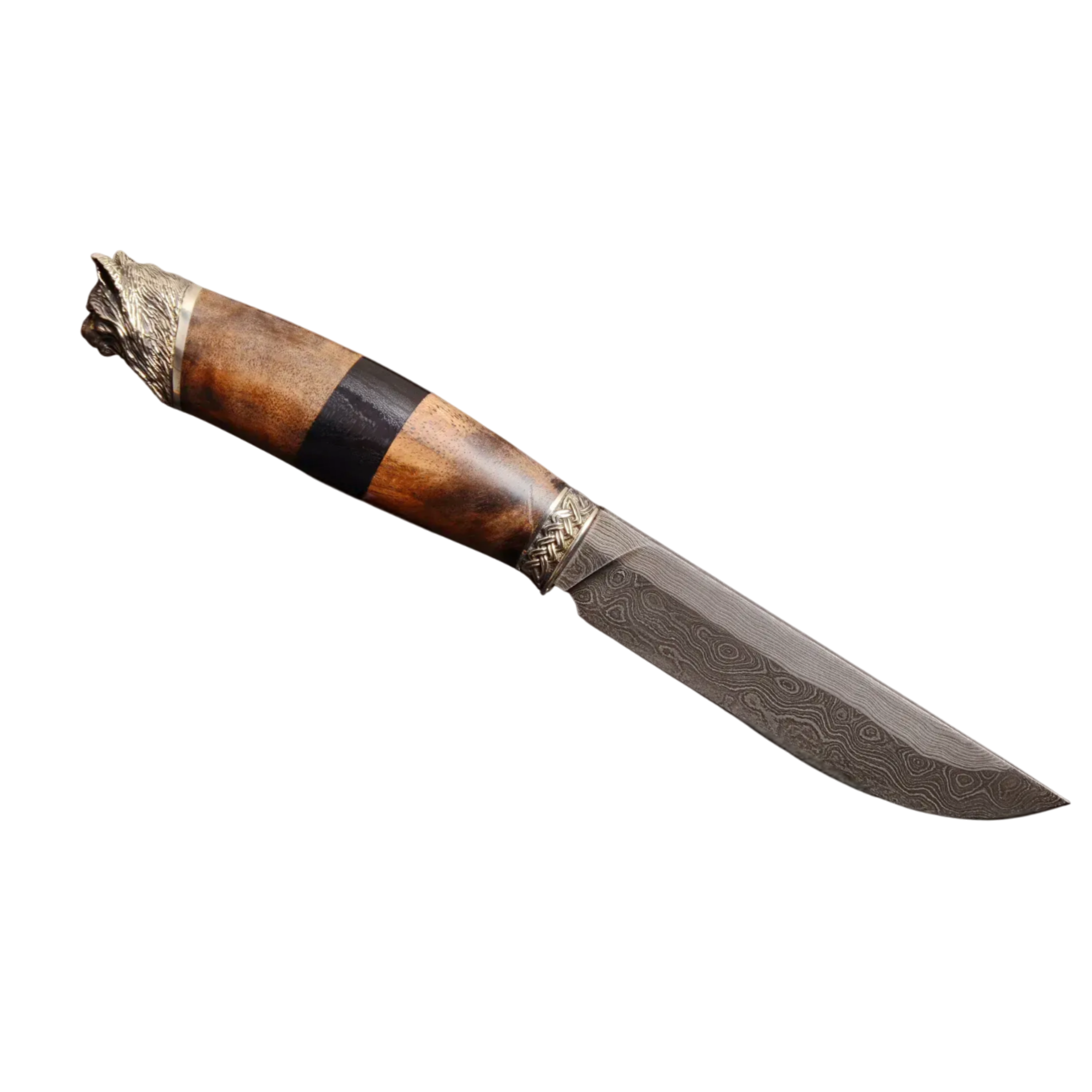 Luxury Damascus Steel Hunting Knife – Handmade Collectible