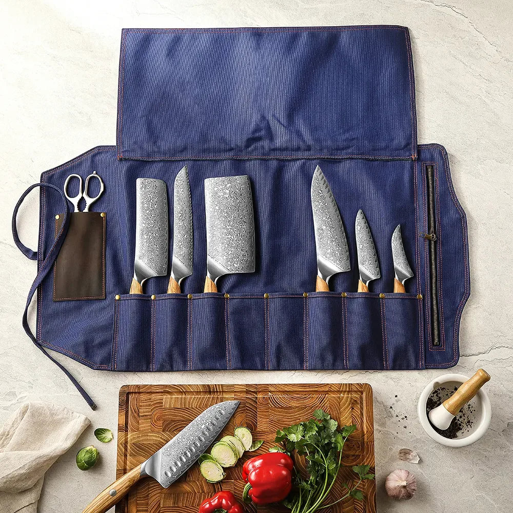 Durable Canvas Knife Roll Bag – 8 Slots