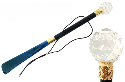 Elegant Italian Shoehorn with Large Swarovski Crystal Accent