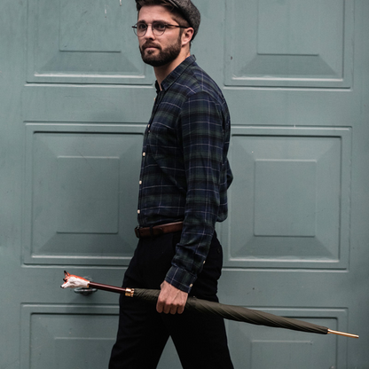 Fox Umbrella with Enameled Brass Handle – Handmade in Italy