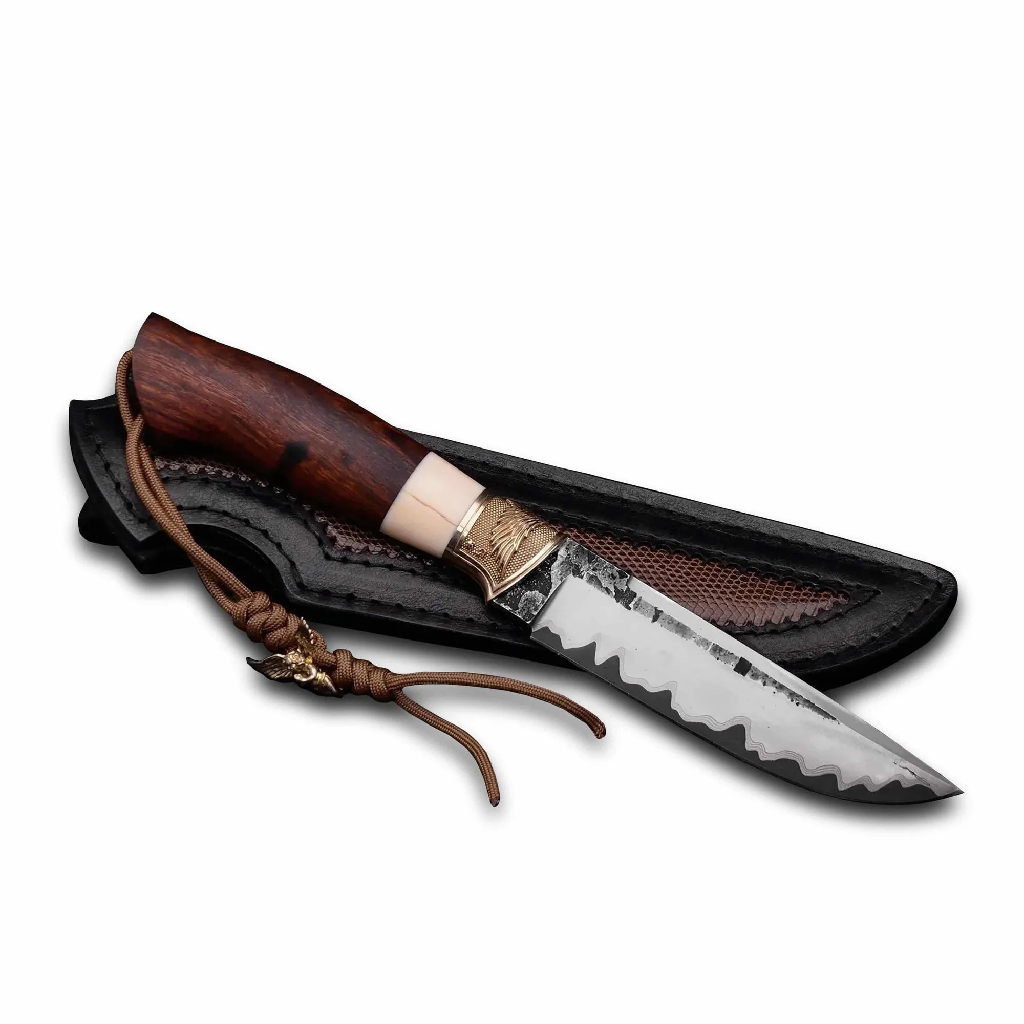 Brown Wooden Handle Exclusive Designer Hunting and Fishing Knife
