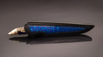 Premium N690 Steel Knife with Hybrid Handle and Leather Sheath