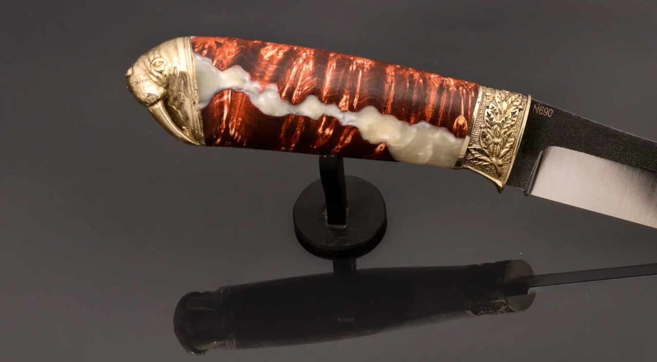 Exclusive Designer Handmade Knife with Hybrid Handle - Elegant Knives