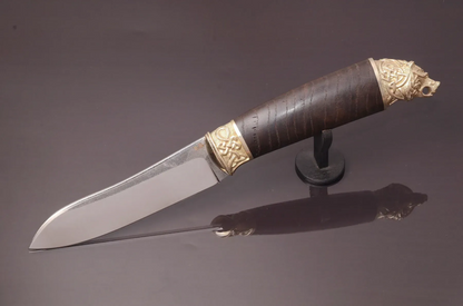 Handmade Knife with Walnut Handle and N690 Stainless Steel Blade