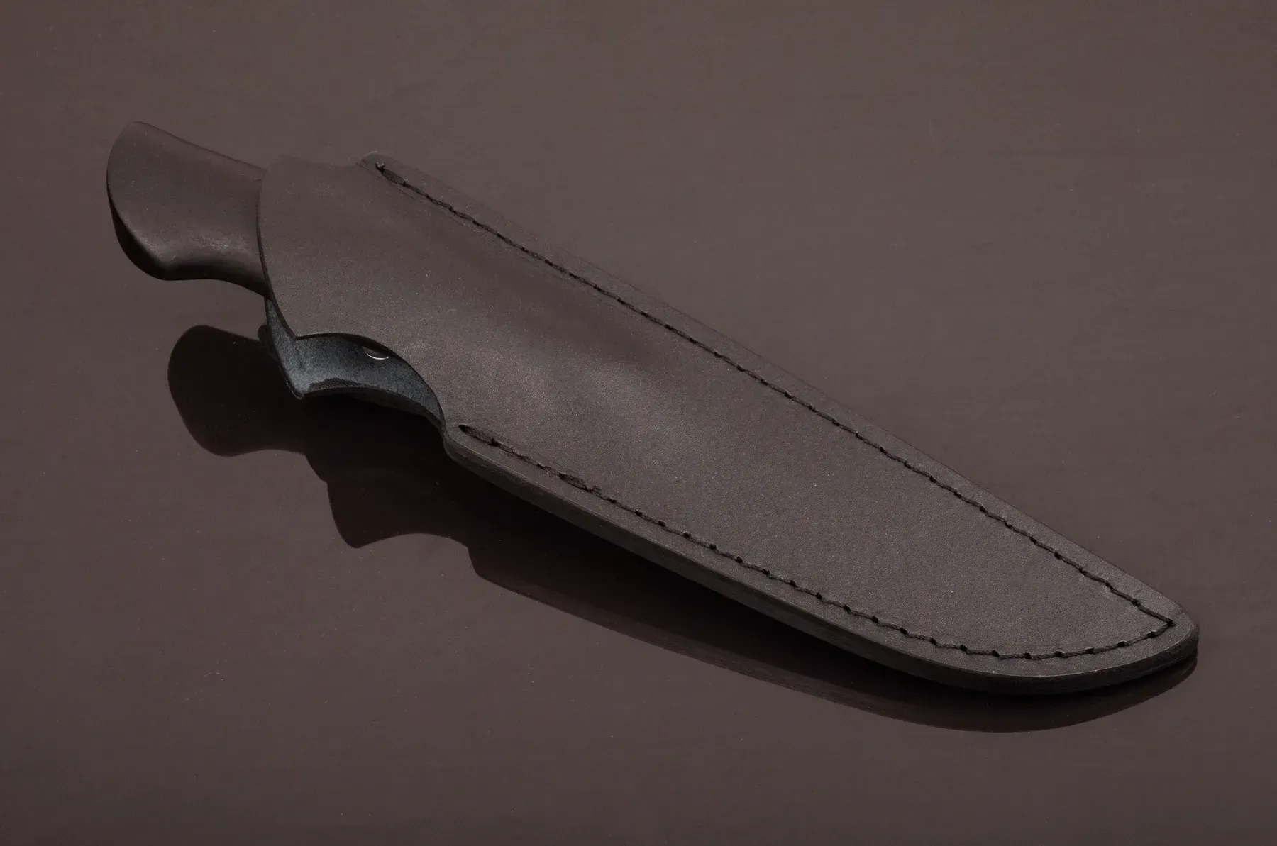 Handmade N690 Steel Knife with Hybrid Handle and Leather Sheath - Elegant Knives