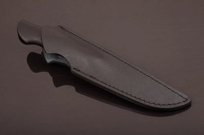 Handmade N690 Steel Knife with Hybrid Handle and Leather Sheath - Elegant Knives