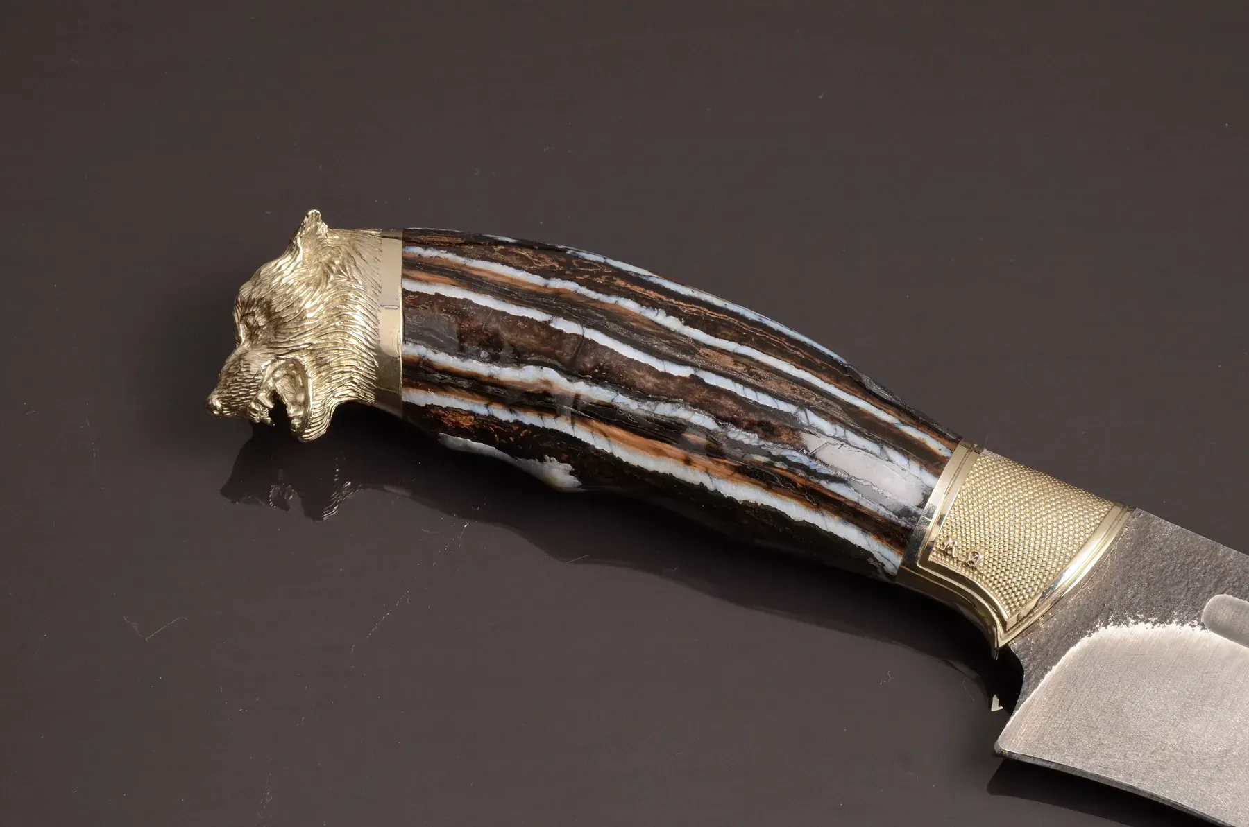 Exclusive Luxury Collectible Knife with Mammoth Tooth Handle