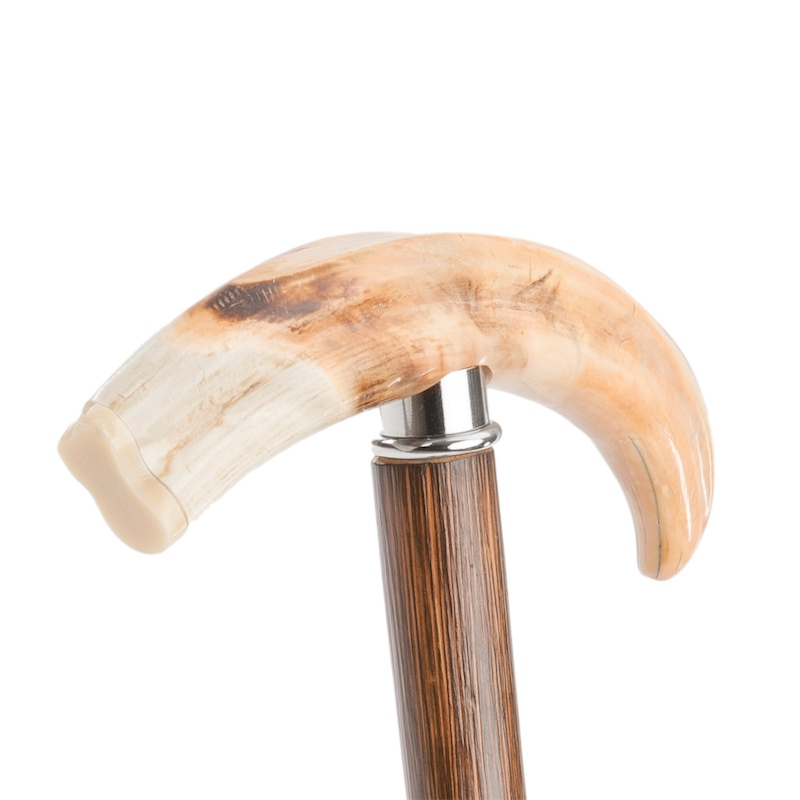 Handmade Congo Shaft and Horn End Luxury Warthog Tusk Walking Cane