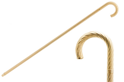 Luxury Brass Walking Cane with Jeweled Handle – Handmade in Italy