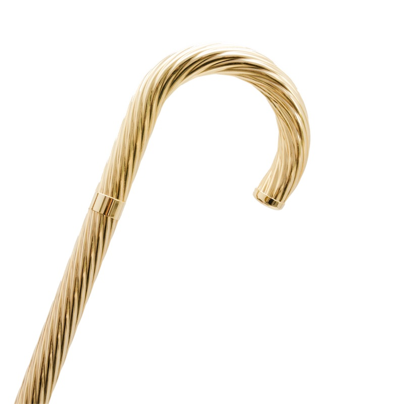 Luxury Brass Walking Cane with Jeweled Handle – Handmade in Italy