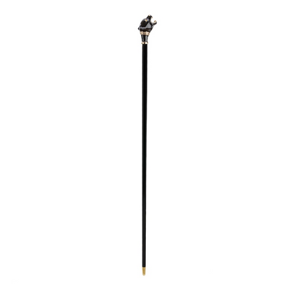 Luxury Black Panther Handmade Walking Cane with Enameled Brass Handle