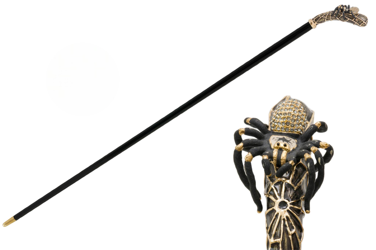 Luxury Tarantula Handmade Walking Cane with Swarovski Crystals