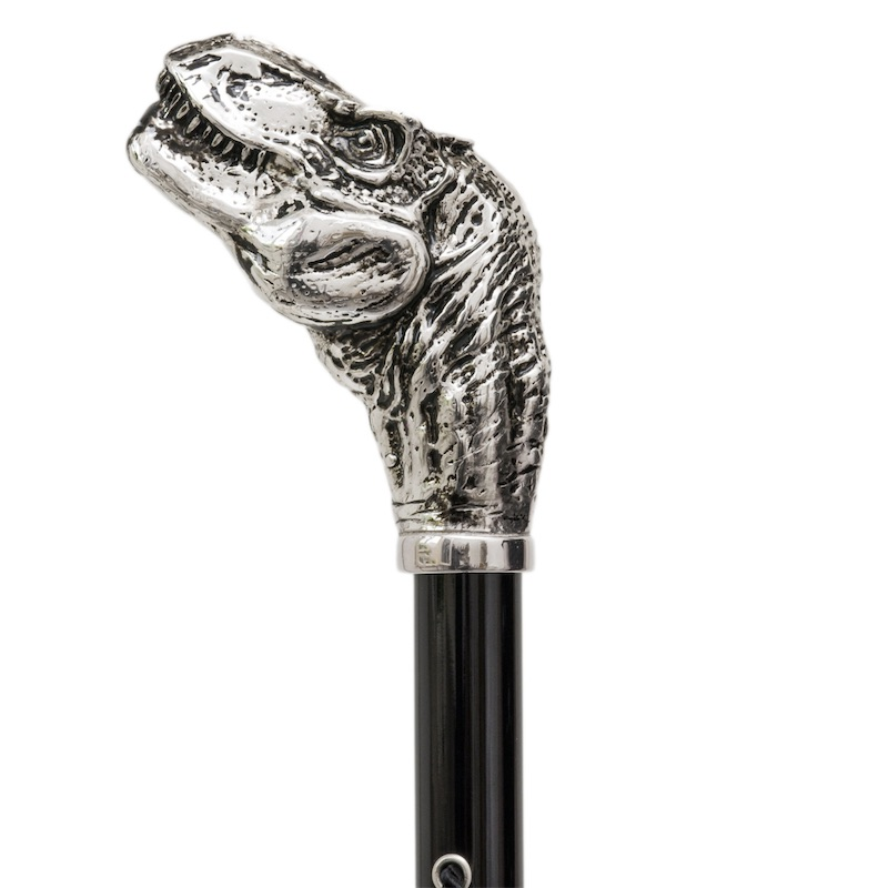 Luxury T-Rex Walking Cane with Brass Handle – Handmade in Italy