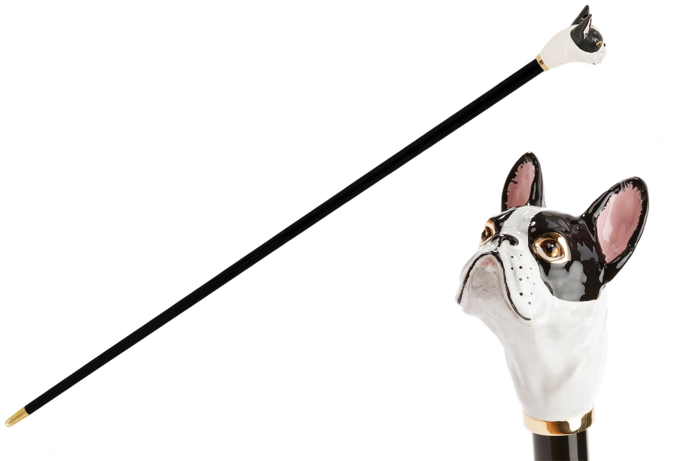 Luxury French Bulldog Walking Cane – Handmade Italian Designer Stick