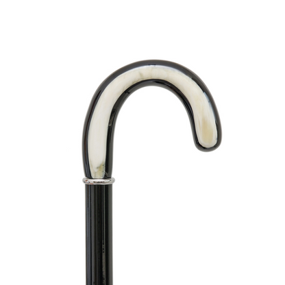 Luxury Curved Horn Walking Cane – Handmade Italian Designer Stick