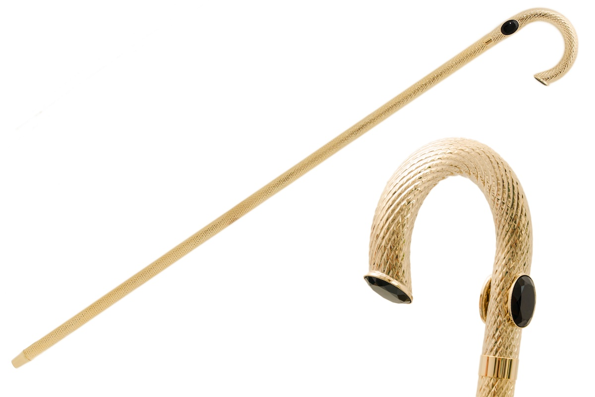 Handmade Precious Brass Walking Cane – Luxury Jeweled Handle