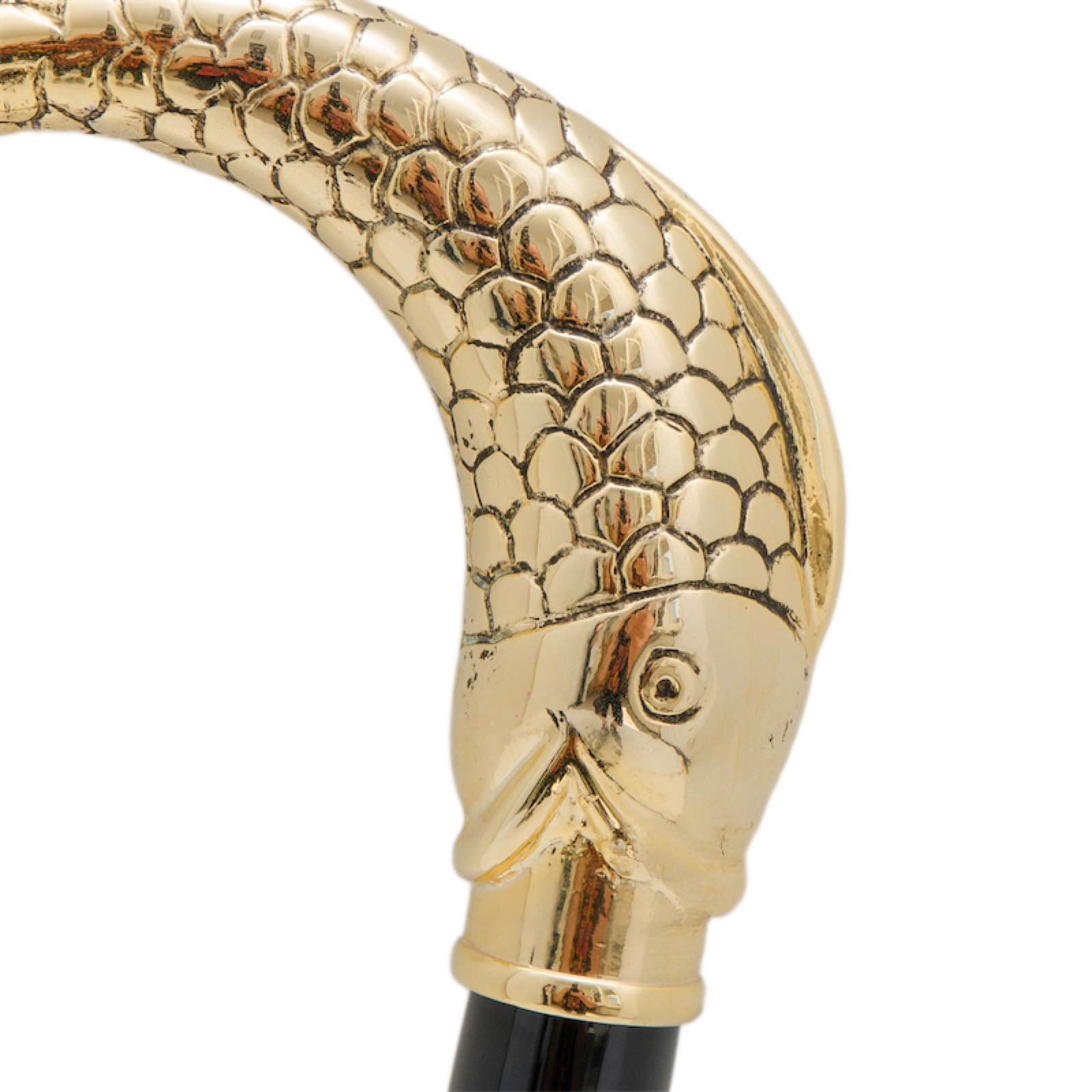 Luxury Golden Fish Walking Cane – Handmade Italian Designer Stick