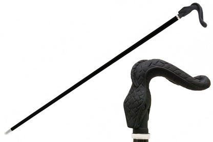 Luxury Rubberized Snake Handmade Walking Cane with Metal Handle