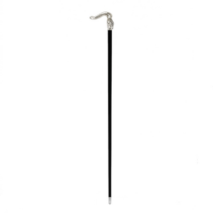 Luxury Snake Walking Cane with Metal Handle – Handmade in Italy