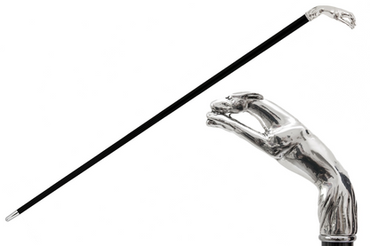 Luxury Silver Greyhound Walking Cane – Handmade Italian Designer Stick