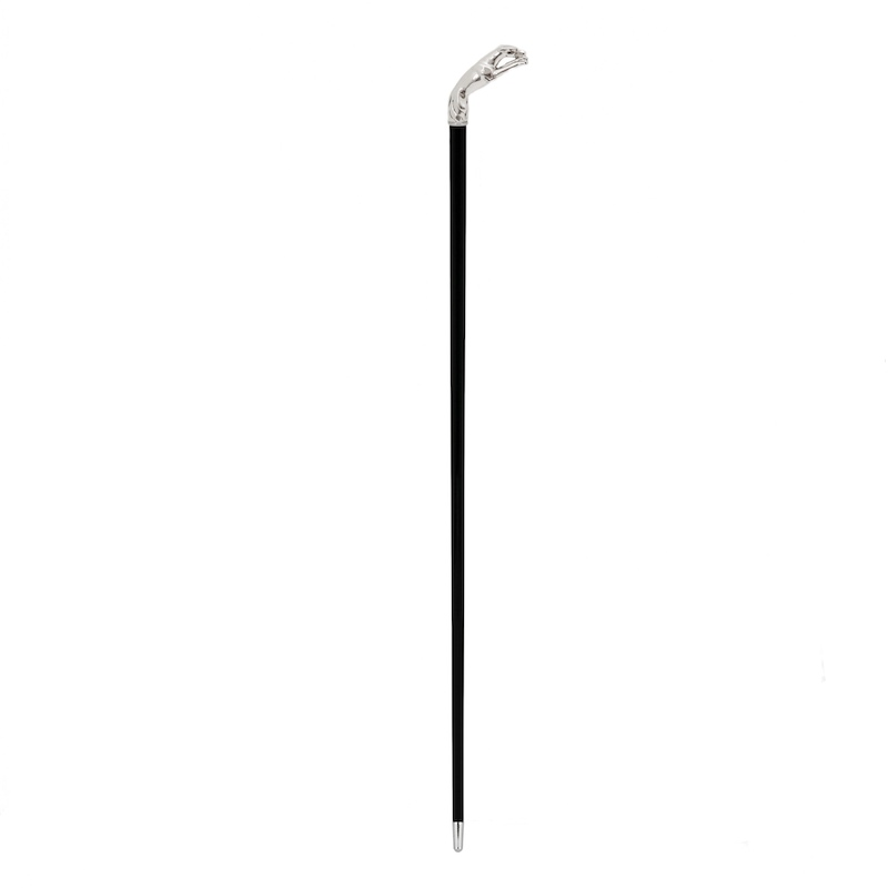 Luxury Silver Greyhound Walking Cane – Handmade Italian Designer Stick