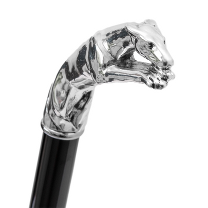 Luxury Silver Greyhound Walking Cane – Handmade Italian Designer Stick