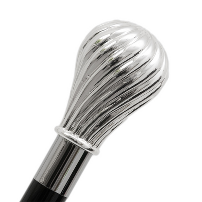 Classic Knob Silver Walking Cane – Luxury Handmade Italian Stick