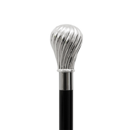 Classic Knob Silver Walking Cane – Luxury Handmade Italian Stick