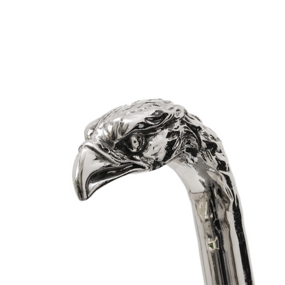 Luxury Silver Eagle Handmade Walking Cane with Metal Handle