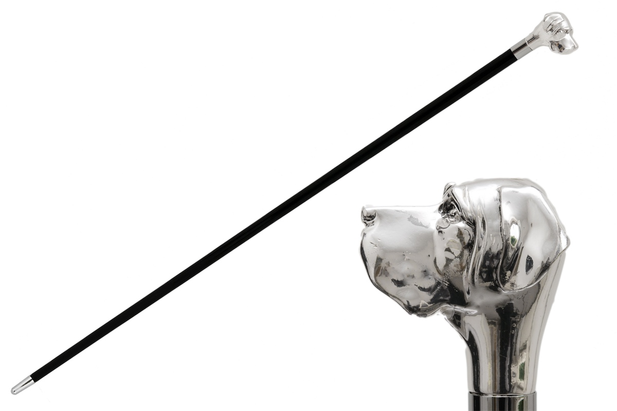 Luxury Silver Labrador Handmade Walking Cane with Silver-Plated Handle