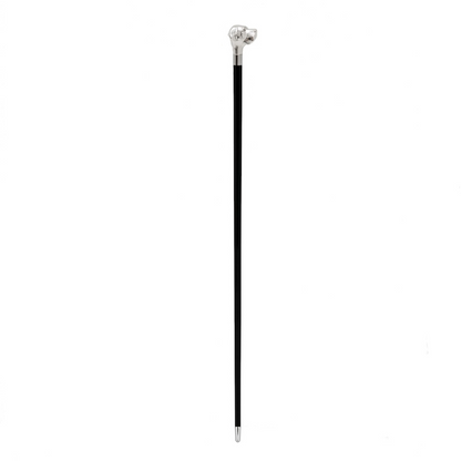 Luxury Silver Labrador Handmade Walking Cane with Silver-Plated Handle