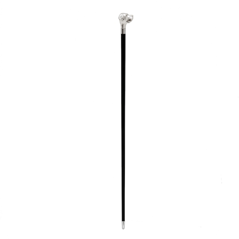 Luxury Silver Labrador Handmade Walking Cane with Silver-Plated Handle