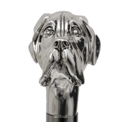 Luxury Silver Labrador Handmade Walking Cane with Silver-Plated Handle