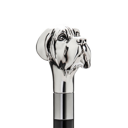 Luxury Silver Labrador Handmade Walking Cane with Silver-Plated Handle