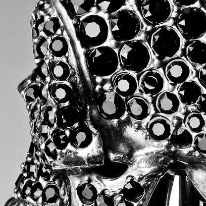 Luxury Black Swarovski Skull Walking Cane – Handmade in Italy