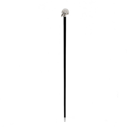 Luxury Clear Swarovski Skull Walking Cane – Handmade in Italy