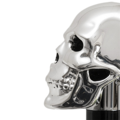 Luxury Silver Skull Handmade Walking Cane with Silver-Plated Handle