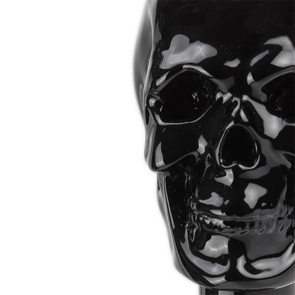 Luxury Black Skull Walking Cane with Enameled Handle – Handmade in Italy