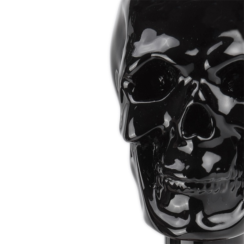 Luxury Black Skull Walking Cane with Enameled Handle – Handmade in Italy