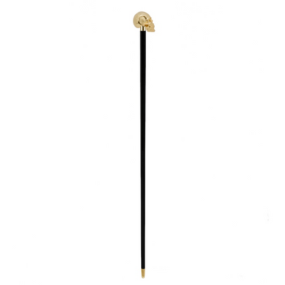 Luxury Gold Skull Handmade Walking Cane with Gilt Resin Handle