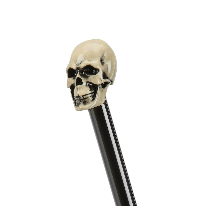 Enameled Resin Handle Bone Skull Walking Cane – Handmade in Italy