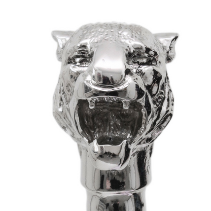 Silver Tiger Umbrella with Metal Handle – Handmade in Italy