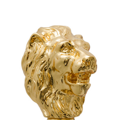 Luxury Golden Lion Handmade Walking Cane with Gilt Resin Handle