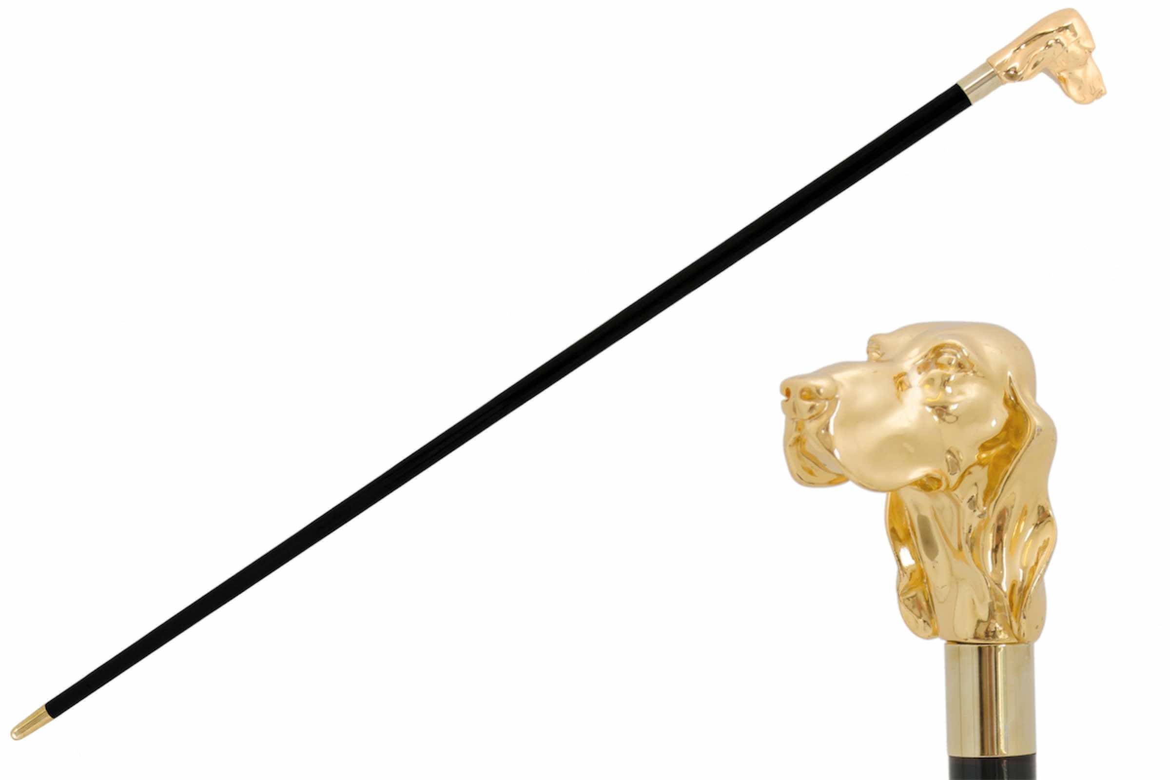 Luxury Golden Fido Walking Cane – Handmade Italian Designer Stick