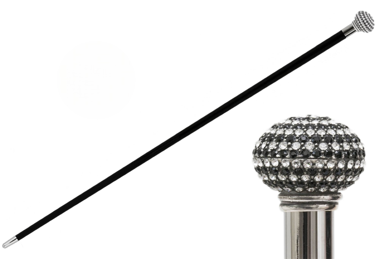 Luxury Walking Cane with Swarovski Crystals – Handmade in Italy