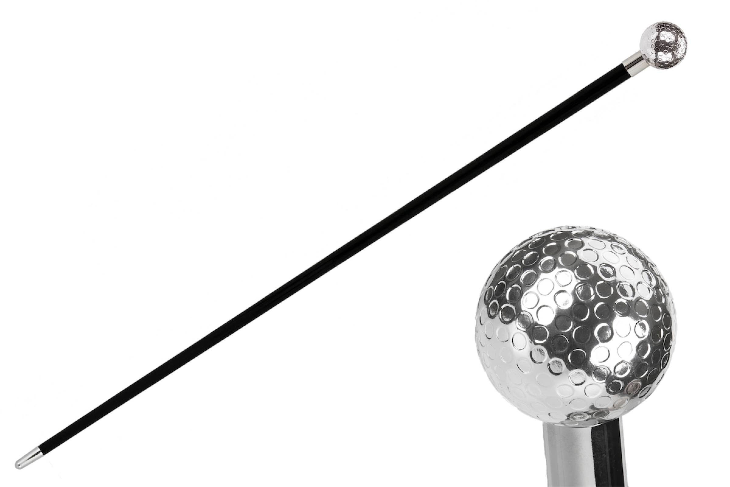 Luxury Golf Ball Handmade Walking Cane with Silver-Plated Handle